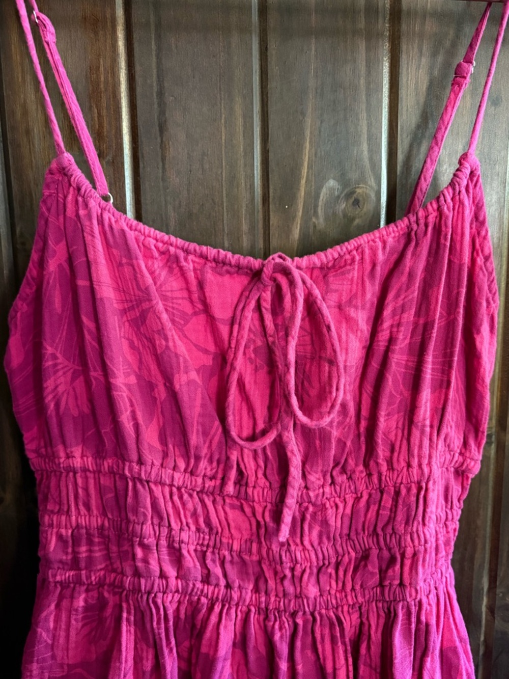 GAP Hot Pink Cotton Sundress- Floral Print- Size Large - Picture 4 of 12